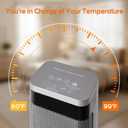 24" Space Heater, 1500W Portable Heaters for Indoor Outdoor Use, Fast Heating with 60° Oscillation, Adjustable Thermostat Up to 99°F, Tip-Over Protection & 12H Timer for Bedroom, Office, Sliver