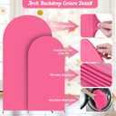 Hot Pink Arch Backdrop Cover 2 Set - 7.2FT, 6FT Spandex Fitted Wedding Arch Stand Covers Round Top Chiara Arch Backdrop Stands Cover for Birthday Parties Banquet Photo Background Decoration