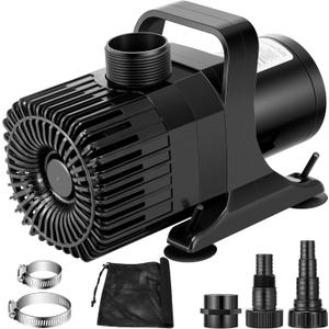 VIVOSUN 2600 GPH Submersible Water Pump with Barrier Bag, Ultra Quiet 200W Pond Pump for Pond, Waterfall, Fish Tank, Statuary, Hydroponic, 20Ft. Lift Height