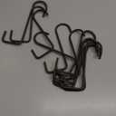 HiGift 12 Pack Vinyl Fence Hooks, 2 x 6 inch Patio Hangers Powder Coated Steel Pergola Hooks for Hanging Plants,Bird Feeders,Bird House,Outdoor String Lights,Pool Towels Equipment Tools - Brown