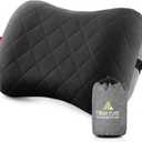 Hikenture Camping Pillow with Removable Cover - Ultralight Inflatable Pillow for Neck Lumbar Support - Upgrade Backpacking Pillow - Washable Travel Air Pillows for Camping, Hiking, Backpacking (Black)