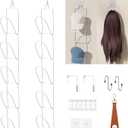 10 Pack Over The Door Hat Organizer for baseball caps | Multi-Functional Baseball Hat Rack for Closet | Wall Mounted Hat s torage organizer | 5 types of accessories cap holder stand w hooks ,White (Trapezoidal Ring)