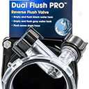 Camco Dual Flush Pro Camper/RV Holding Tank Rinser - Features 3-Inch Gate Valve & Reverse Flush Valve - Empties & Flushes RV Black Water Tanks and RV Sewer Hose (39062)