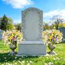 12 Bundles Artificial Daisy Flowers for Outdoors Summer Decor, UV Resistant Fake Cemetery Flowers Faux Plastic Greenery Shrub Plants for Home Gardens Porch Planter Yards Dcor(Mix White Yellow Purple)