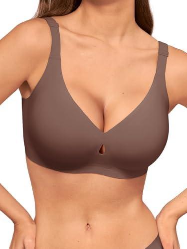 LUCKMEEY Bras for Women No Underwire Wireless Bras - Seamless Push Up Full Coverage Bralettes Comfortable Everyday Bra, Size: M