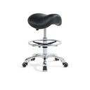 Grace&Grace Ergonomic Rolling Saddle Stool Chair with Wheels Adjustable Swivel Stool with Back and Footrest Heavy Duty for Esthetician, Artist, Dental, Medical, Spa, Salon, Cutting, Home Office
