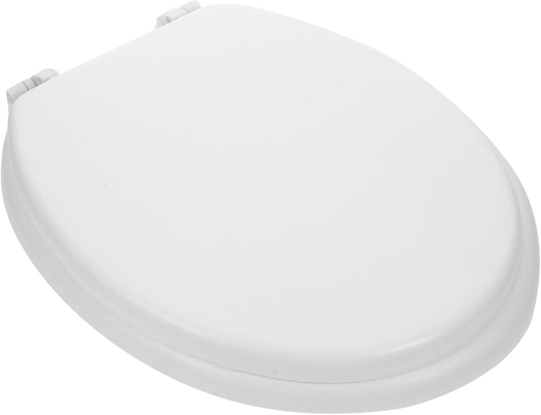ORFOFE Soft Foam Toilet Seat Cushion Elongated Replacement Seat Cover with Thickened Comfort Padding Slow Closing Easy to Clean Detachable Bathroom Accessory 16.92X13.58X1.57In