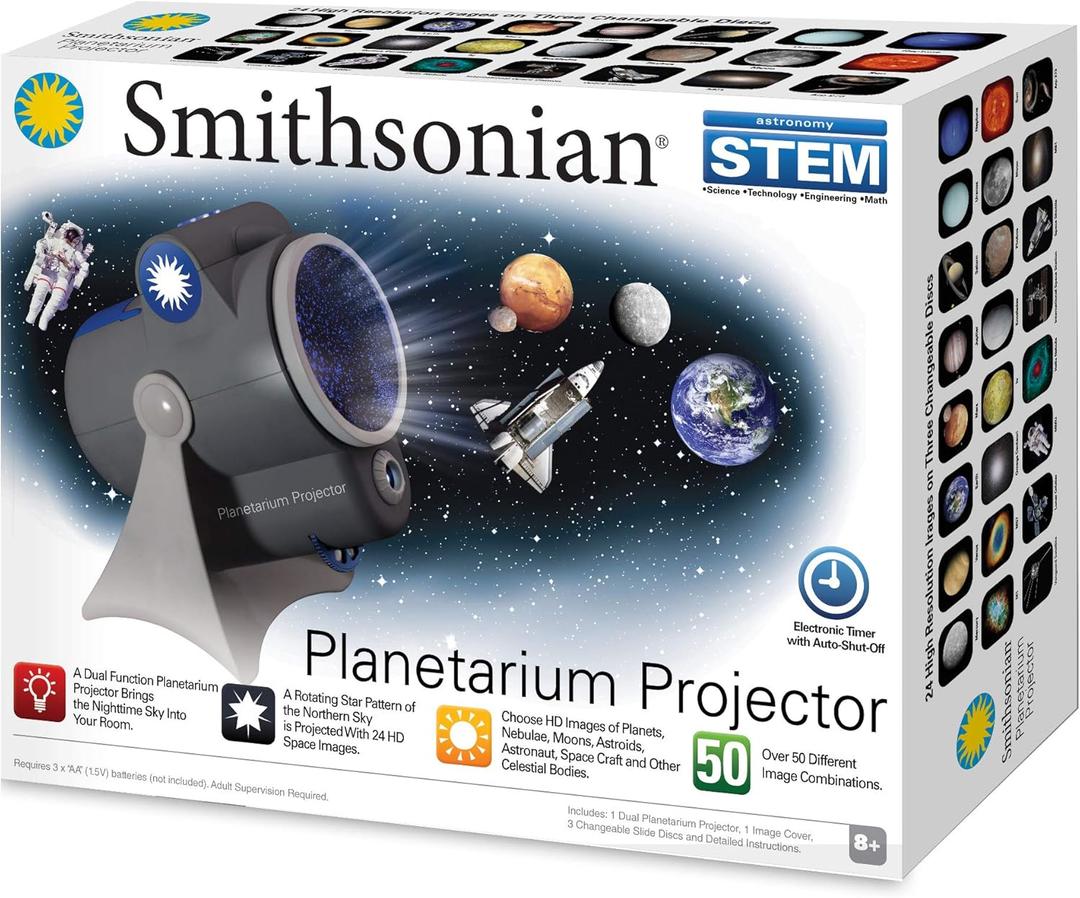 Smithsonian Optics Room Planetarium and Dual Projector Science Kit, Black/Blue, Age 8 and Up