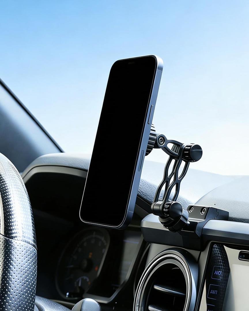 Autorder Upgraded Magnetic Car Phone Holder for Toyota Tacoma 2016-2023 Accessories Strong Adsorption Phone Mount 360Flexible Adjustment Magnetic Phone Stand Fit for All Smartphone for MagSafe