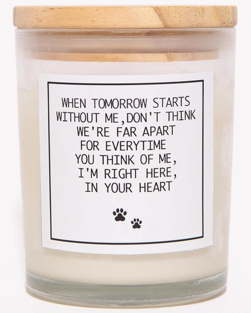 I'm Right Here in Your Heart Candle - Dog Memorial Gift for Loss of Pet, Rainbow Bridge Memorial, Pet-Friendly Lavender Scented Candle, Natural Soy Wax & Essential Oils