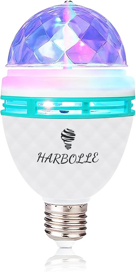 RGB Color Rotating Bulb,E26/E27,LED Party Bulbs Colored Strobe Light Bulb Multi Crystal Stage Lights for Disco, Birthday Party Club Bar for Indoor Parties, Photography (1 Pack)