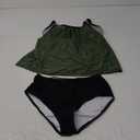 ZAFUL Two Piece Tankini Swimsuit for Women High Waisted Tummy Control Bathing Suit Double Up Tankini Set (Medium, Armygreen)