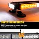 BraveWAY 45 Inch LED Strobe Light Bar White Amber, High-Intensity Emergency Flashing Hazard Warning Beacon Lights with Magnetic Base for Trucks Trailer Roof Safety
