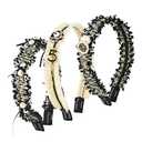 Sluxa Pearl Hairband for Women, Fashion Decorative Headband with Jeweled Designer Beads, 2pcs