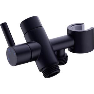 Brass Shower Arm Diverter with Handshower Mount Universal Shower Wand Holder Valve Bathroom 3-Way Universal Shower System Replacement for Handheld Shower and Fixed Shower Head,Matte Black