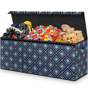 HOMEMARVEL Large Toy Chest, Big Toy Box, Extra Large Toy Box for Boys & Girls, Collapsible Sturdy Chest Storage Organizer with Removable Lids for Playroom, Bedroom, Nursery, Closet