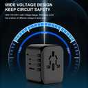 2 x Universal Travel Adapter, International Power Plug Adapter with 2 USB C + 2 USB A Ports, All-in-One Worldwide Charger for UK EU US AUS 150+ Countries