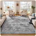 Istana Living Room Rug 10x14 - Grey 10 x 14 Area Rug - Foldable Machine Washable Area Rugs 10x14 - Stylish 10x14 Area Rugs Boho - Stain Resistant Washable Rug 10x14