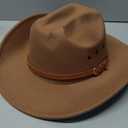 DRESHOW Cowboy Hat for Women and Men Western Felt Cowboy Cowgirl Hat Wide Brim Belt Buckle Retro Fedora Hats Unisex Caps