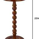 Round Side Table for Small Spaces, Drink Table with Oak Wood Pedestal, Modern End Table Nightstand for Living Room, Bedroom, Office, and Corners, Tool-Free Assembly, Brown