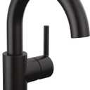 Delta Faucet Trinsic Matte Black Bathroom Faucet, Single Hole Bathroom Faucet, Single Handle Bathroom Faucet, Diamond Seal Technology, Drain Assembly, Matte Black 559HA-BL-DST