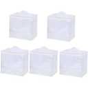 Abbylike 5 Pcs 12'' Zippered Clear Plastic Storage Bags with Label Pocket and Handles Plastic Storage Bins Clear Moving Bags Waterproof Organizers Tote Bins for Closet Sheet Clothes Packing