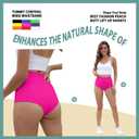 Women High Waist Yoga Booty Shorts V Back Workout Spandex Seamless Dance Hot Pants Butt Lifting Shorts Rave Outfits (Pink, L)