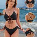 Blooming Jelly Womens Bikini Sets Summer Push Up Swimsuits Mid Rise Cute Bathing Suit (XX-Large, Black)