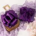Ribbli Purple Satin Wired Ribbon 2.5 Inch Purple Christmas Ribbon for Gift Wrapping Wreaths Garland Tree Decoration Crafts Home Decor-Continous 20 Yards