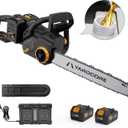 40V Brushless Cordless 16 Inch Chainsaw with 24.0Ah Batteries | Power Chainsaw Tool Free Chain Tension Auto Oiling System Chain Brake for Tree Trimming Wood Cutting