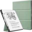 CoBak Case for 11" Kindle Scribe 3rd Generation 2025, Kindle Scribe Colorsoft with Two Viewing Angles - All New PU Leather Cover with Auto Sleep Wake, Pen Holder. Sage Green