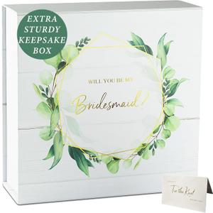Bridesmaid Proposal Box - Gold Foil Stamped 'Will you be my Bridesmaid' Box I Set of 1 Box & Card I Bridesmaid Boxes I Boxes for Bridesmaid Proposal I Luxury Gift Boxes for Bridesmaids Proposal Gifts