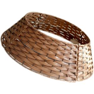 Elegant FestivalRattan Tree Rings Christmas Tree Decorative Collar Skirt Woven Rattan Brown Tree Base Charm (Large)