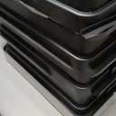 Storex Letter Size Deep Storage Tray  Organizer Bin with Non-Snap Lid for Classroom, Office and Home, Black, 5-Pack (62543U05C)