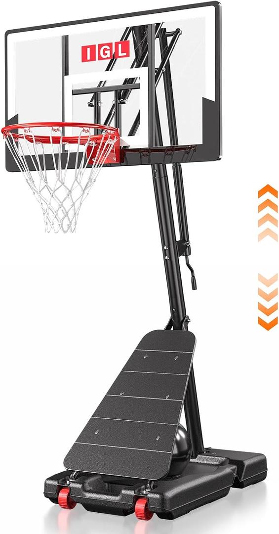 IGL Portable Basketball Hoop Outdoor, 10 FT Height Adjustable Basketball Goal