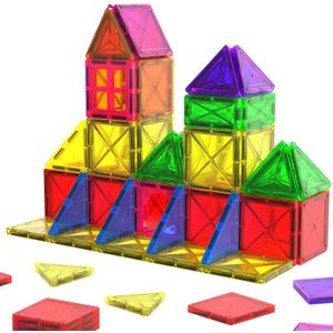Mini Magnetic Tiles Toddler Toys, Travel Set Magnetic Building Blocks for Kids Ages 3+, Educational Toy for Boys Girls for Sensory Play Preschool Learning Classroom Must Haves Decor