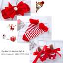 4Pcs Newborn Baby Girls Christmas Outfit Headband Romper Tutu Dress Leg Warmer Set for Baby Girl 0~24 Months (Red, XL)