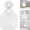 Alipis Wall-Mounted Suction Cup Soap Dispenser No Trace Liquid Bottle Container Refillable Bathroom Accessory for Shampoo Lotion Shower Gel 3.32X1X3.32 Inches