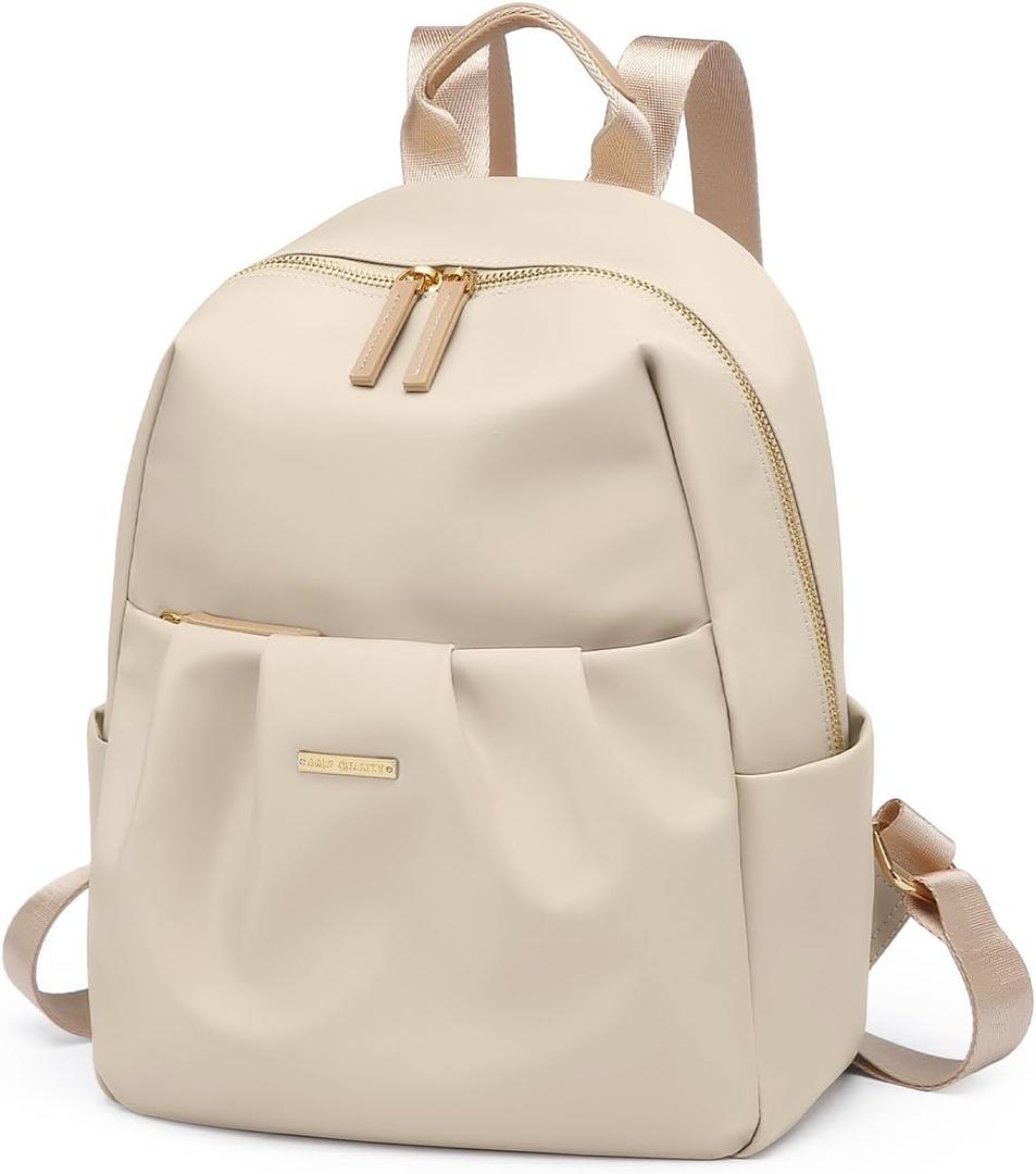 Small Backpack for Women, Cute Backpack Casual Work Daypack Purse for College Travel, fit 9.7 Inch, Apricot