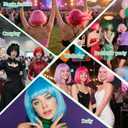 PLULON Green Bob Wig with Heart Sunglasses and Hair Cap, Colorful Short Bob Wigs Synthetic Party Wigs Funny Cosplay Hairpieces for Women Men Neon Bachelorette Halloween Costume Party Decorations