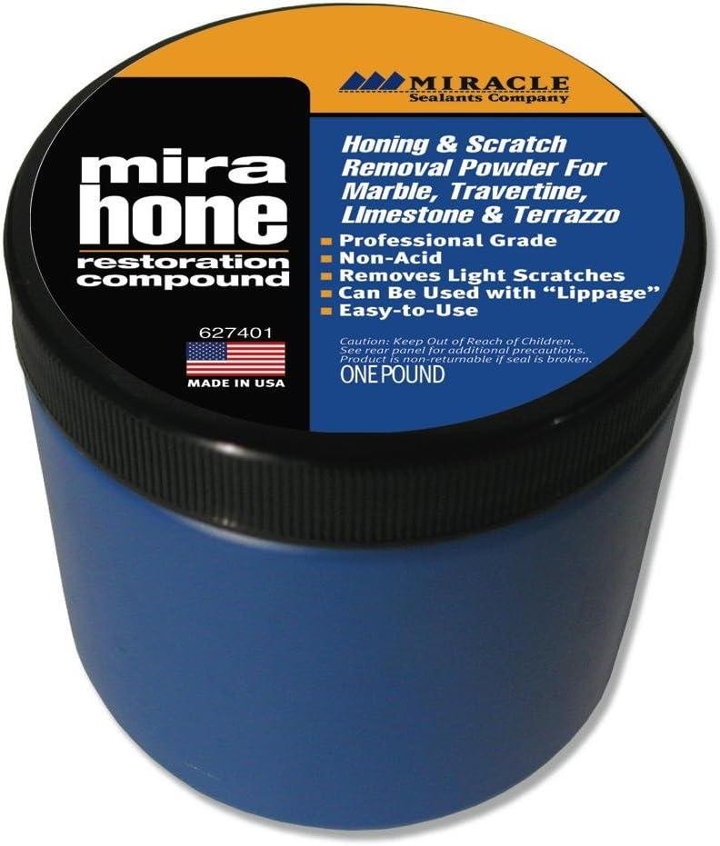 Miracle Sealants Mira Hone Restoration & Honing Compound for Marble, Travertine, Limestone, and Terrazzo, 1lb