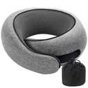 Napfun® Snail Neck Pillow Memory Foam with MagicStrap – Adjustable Ergonomic Travel Pillow for Office/Airplane/Car, Washable Cover, Portable Cervical Support (Gray)