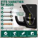 No-Drill Curtain Rod Brackets, 6 Pack Adhesive Holders for Rental Homes