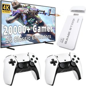 2025 Retro Gaming Console Pro, Retro Game Stick with 4K HDMI, Classic Video Games with 20,000+ Games and 23 Emulators, Upgraded Dual 2.4G Wireless Controllers 64GB
