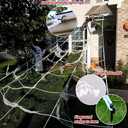 OCATO 200" Halloween Spider Web + 59" Giant Spider Decorations, Fake Spiders with Triangular Huge Spider Web, Indoor/Outdoor/Halloween Decorations/Yard/Home/Costumes Parties/Haunted House Decor, Black