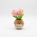 Mini Crocheted Tulip Potted Dolls, Emotional Support Gifts That Will Not Wither, Hand-Woven Flowers, Home Desk Decoration, Intimate Gifts for Mothers, Friends and Colleagues (Pink)