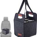 4 Cup Drink Carrier with Handle, Reusable Insulated Drink Caddy Drink Holder for Car, Folding Portable Coffee Cup Holder Bag for Travel and Delivery (Dark Gray)