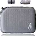 Inflatable Seat Cushion Lightweight Self-Inflating Memory Foam Cushion for Stadium Camping Bleachers Airplane Travel Waterproof Portable Blow Up,Gray