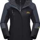 MAGCOMSEN Women's 3-in-1 Winter Coats Snow Ski Jacket Waterproof Windproof Fleece Lined Winter Jacket Parka (X-Large, Black)