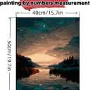 Paint by Numbers Kit for Adults Beginner,Starry Sky River Forest Paint by Number Kits Canvas Without Framed,DIY Acrylic Oil Painting Adults Paint by Numbers Kits for Home Wall Decor 16x20 Inch
